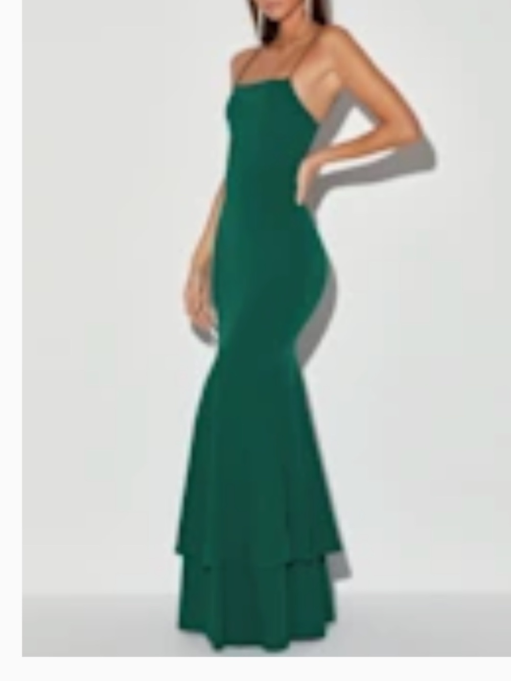 Lulu's Emerald Green Spaghetti-Strap Mermaid Maxi Dress
